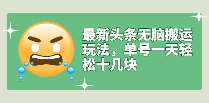 【副业项目3134期】最新头条无脑搬运教程，多号操作日赚几百块【实操课程+搬运软件】-荔枝网络