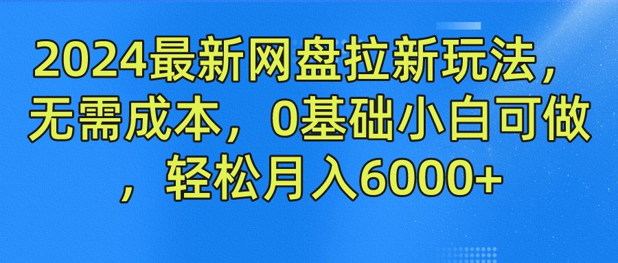 2024最新网盘拉新玩法,无需成本,0基础小白可做,轻松月入6000+-荔枝网络