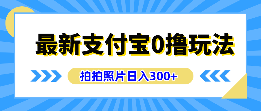 最新支付宝0撸玩法，拍照轻松赚收益，日入300+有手机就能做-荔枝网络
