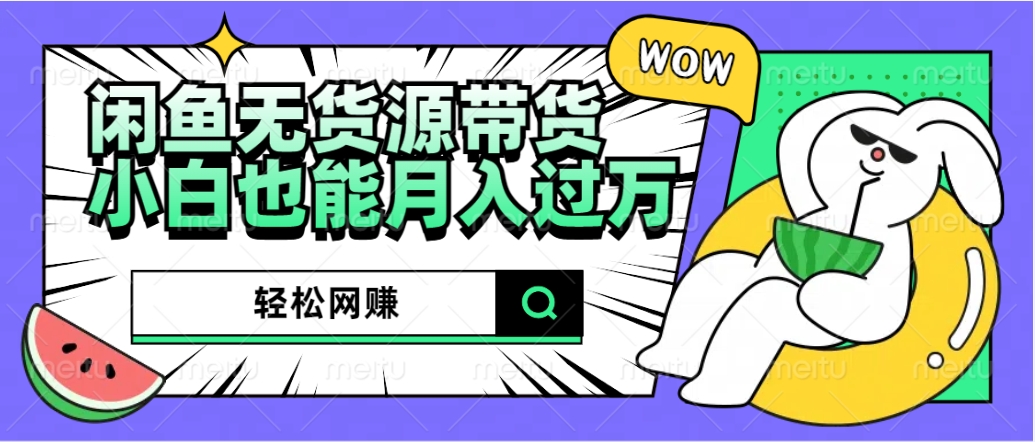 闲鱼无货源带货：轻松网赚，小白也能月入过万的秘密武器-荔枝网络