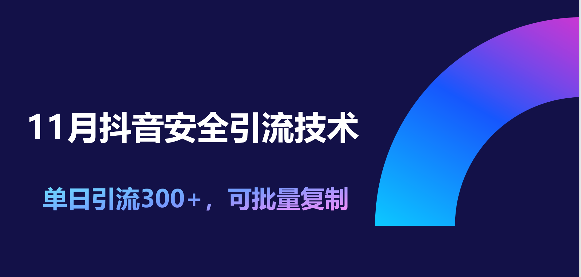 11月抖音安全引流技术，单日引流300+，可批量复制-荔枝网络