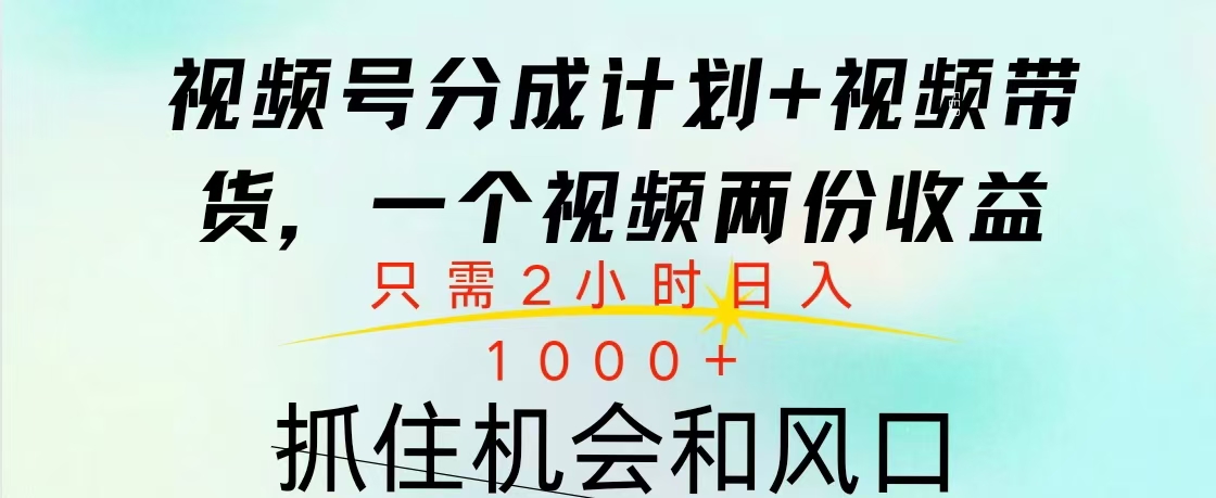视频号橱窗带货， 10分钟一个视频， 2份收益，日入1000+-荔枝网络