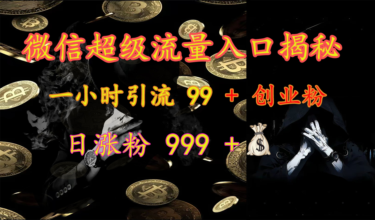 微信超级流量入口揭秘：一小时引流 99 + 创业粉，日涨粉 999 +【揭秘】-荔枝网络