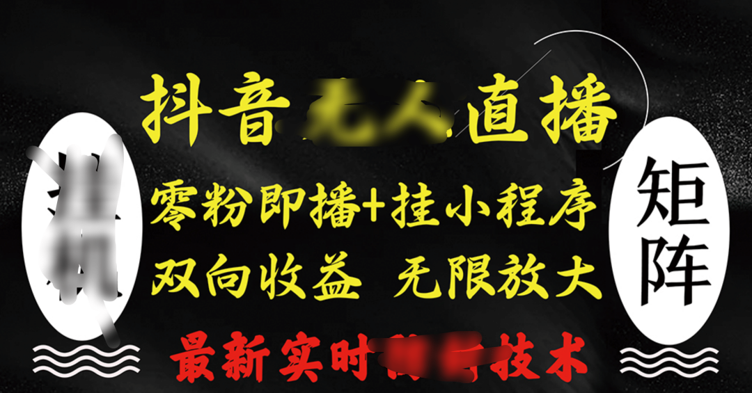 抖音无人直播最新独家玩法，小雪花+撸音浪双向收益，可矩阵放大-荔枝网络