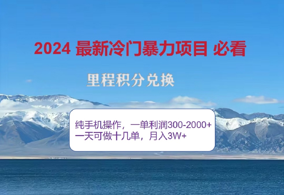 2024惊爆冷门暴利!出行高峰来袭,里程积分,高爆发期,一单300+—2000+,月入过万不是梦!-荔枝网络