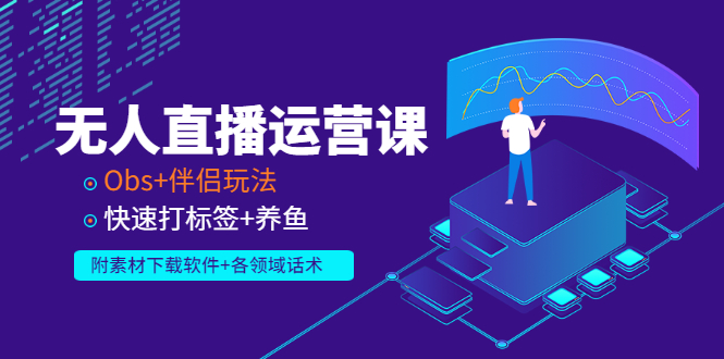 【副业项目3323期】无人直播运营课:Obs+伴侣玩法 快速打标签+养鱼(附素材下载软件+各领话术)-荔枝网络