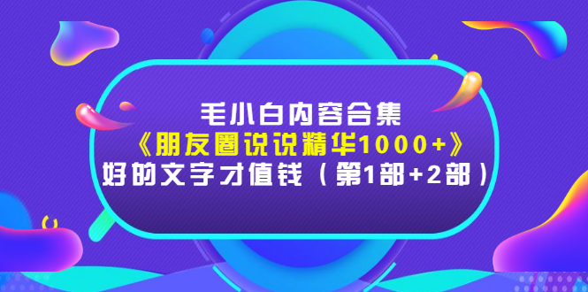 【副业项目3360期】毛小白内容合集（朋友圈文案高级短句1000+）-荔枝网络