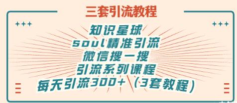 【副业项目3419期】知识星球引流+soul引流+微信搜一搜引流，引流系列课程，每天300+精准粉（3套教程)-荔枝网络