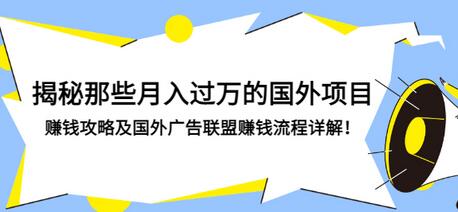【副业项目3441期】揭秘那些月入过万的国外项目，赚钱攻略及国外广告联盟赚钱流程详解-荔枝网络