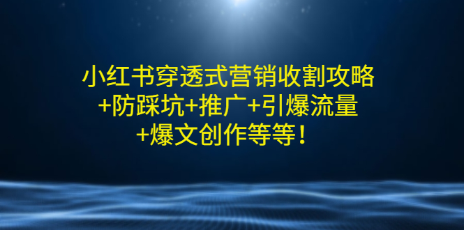 【副业项目3458期】小红书穿透式营销收割攻略+防踩坑+推广+引爆流量+爆文创作（小红书的营销方法策略）-荔枝网络