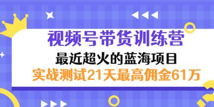【副业项目3489期】视频号带货训练营，实战测试21天最高佣金61W（视频号带货怎么做）-荔枝网络