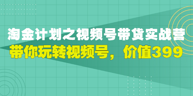 【副业项目3517期】胡子·淘金计划之视频号带货实操教程，带你玩转视频号（视频号带货怎么操作）-荔枝网络