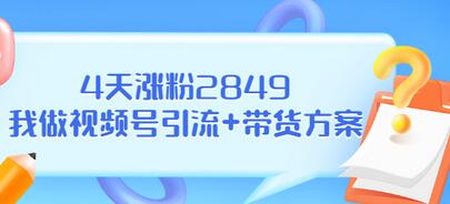 【副业项目3583期】视频号如何快速涨粉课：教你4天涨粉2849+视频号怎么带货赚钱-荔枝网络