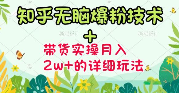 【副业项目3615期】2022知乎无脑爆粉技术(知乎图文带货月入2W+的玩法)-荔枝网络