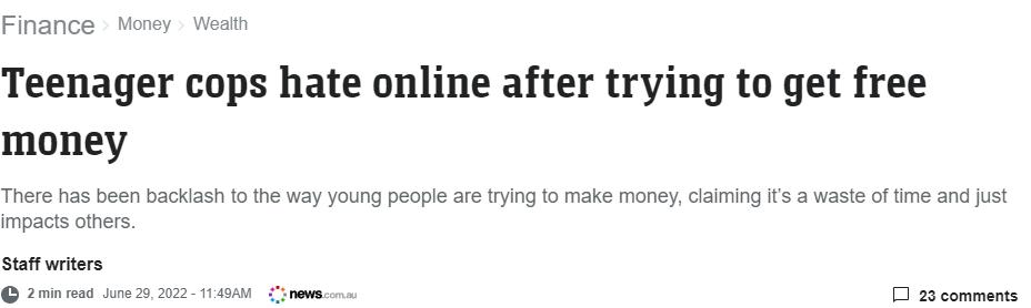 澳洲Teenager空手套白狼赚钱项目-荔枝网络