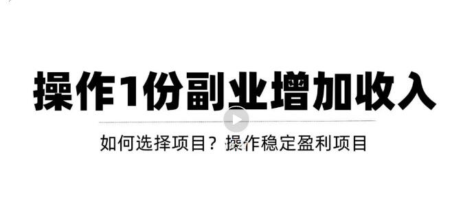 【副业项目3695期】新手如何通过操作副业增加收入，从项目选择到玩法分享！【视频教程】-荔枝网络