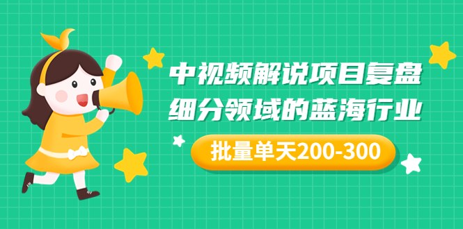 【副业项目3713期】中视频解说项目复盘：细分领域的蓝海行业，批量单天200-300收益-荔枝网络