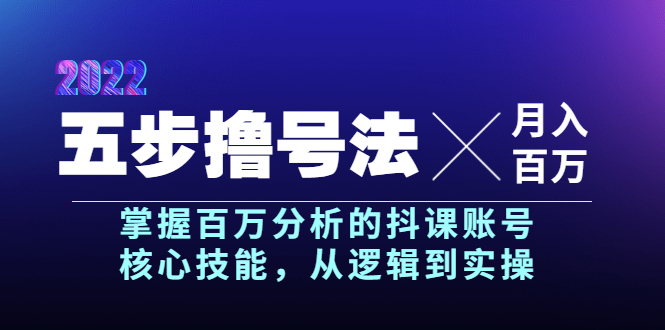 【副业项目4001期】五步撸号法,掌握百万分析的抖课账号核心技能,从逻辑到实操,月入百万级-荔枝网络