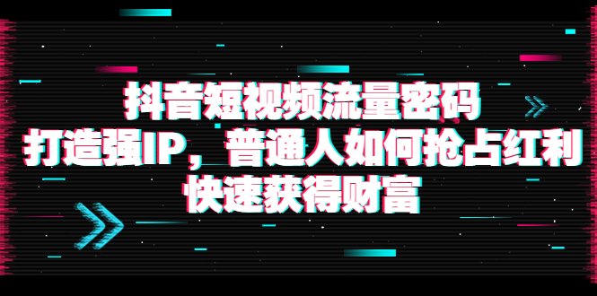 【副业项目4021期】抖音短视频流量密码：打造强IP，普通人如何抢占红利，快速获得财富-荔枝网络
