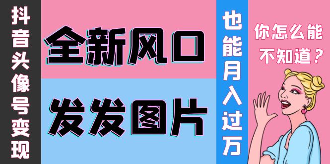 【副业项目4221期】抖音头像号变现0基础教程：全新风口，发发图片也能变现月入10000+-荔枝网络