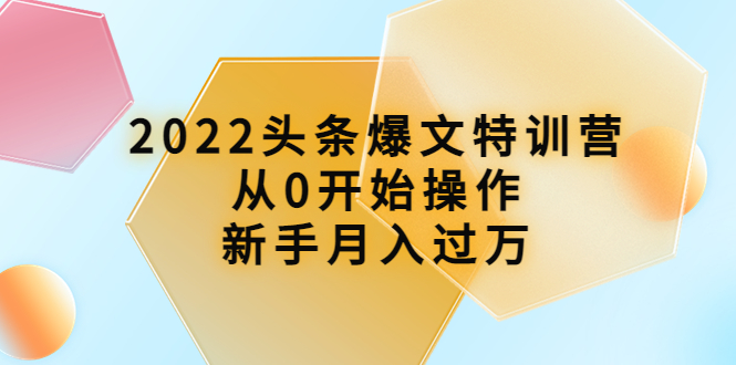 【副业项目4304期】2022头条爆文特训营：从0开始操作，新手月入过万（16节课时）-荔枝网络