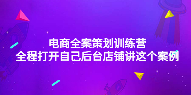 【副业项目4551期】电商全案策划训练营：全程打开自己后台店铺讲这个案例（9节课时）-荔枝网络