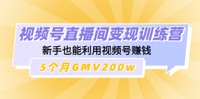 【副业项目4723期】视频号直播间变现训练营：新手也能利用视频号赚钱，5个月GMV200w-荔枝网络