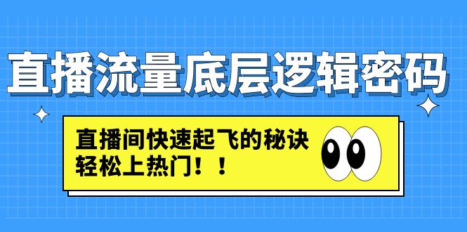 【副业项目4973期】直播流量底层逻辑密码:直播间快速起飞的秘诀,轻松上热门-荔枝网络