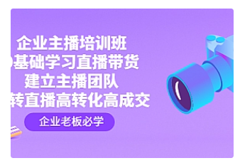【副业项目4915期】企业主播培训班：0基础学习直播带货，建立主播团队，玩转直播高转化高成交-荔枝网络