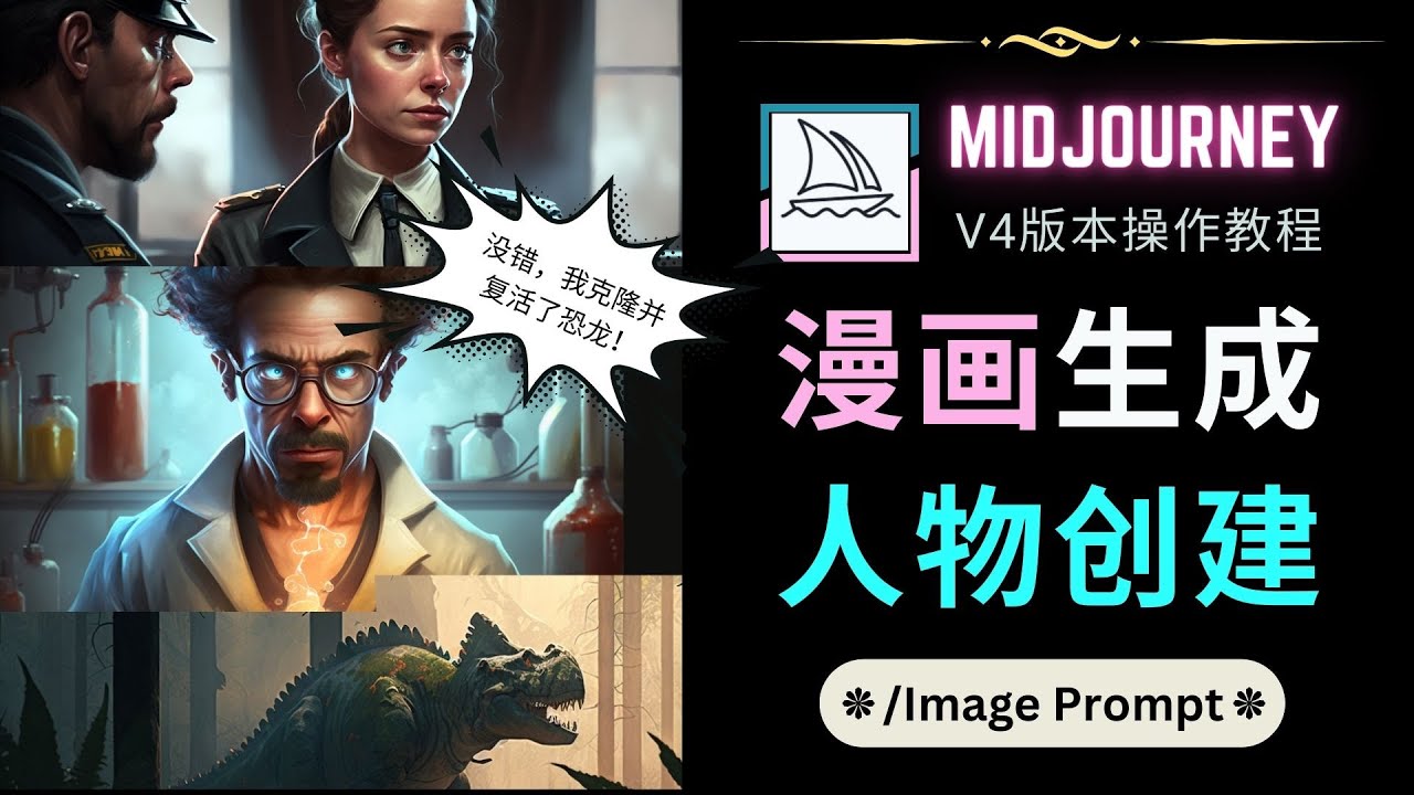 【副业项目5096期】Midjourney V4版本操作教程：2个简单参数，完成漫画生成，人物创建-荔枝网络