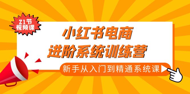 【副业项目5146期】小红书电商进阶系统训练营：新手从入门到精通系统课（21节视频课）-荔枝网络