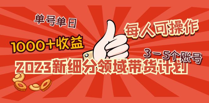 【副业项目5040期】2023新细分领域带货计划：单号单日1000+收益不难，每人可操作3-5个账号-荔枝网络