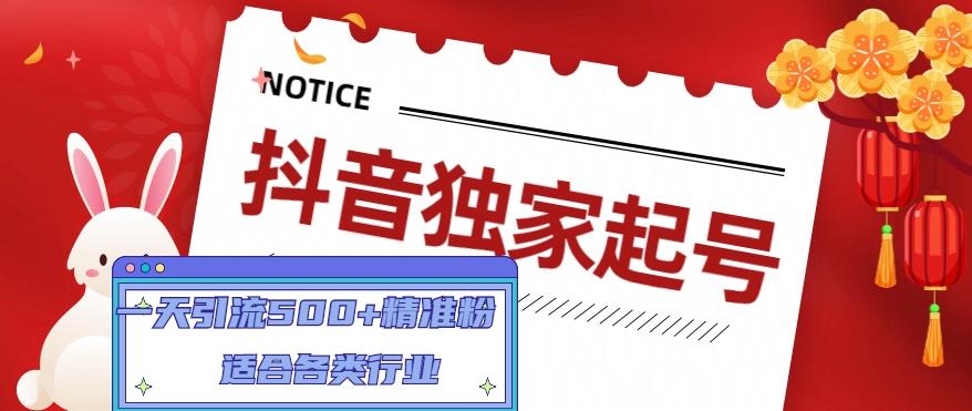 【副业项目5106期】抖音独家起号，一天引流500+精准粉，适合各类行业（9节视频课）-荔枝网络