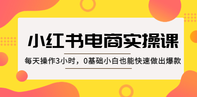 【副业项目5332期】小红书·电商实操课：每天操作3小时，0基础小白也能快速做出爆款-荔枝网络