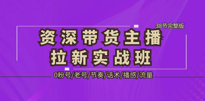 【副业项目5333期】资深·带货主播拉新实战班，0粉号/老号/节奏/话术/播感/流量-38节完整版-荔枝网络