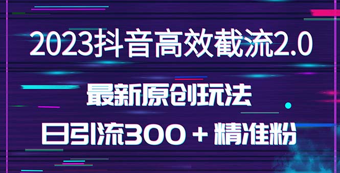 【副业项目5421期】日引300＋创业粉，独家抖音高效截流2.0玩法（价值1280）-荔枝网络
