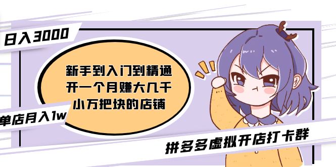 【副业项目5202期】拼多多虚拟开店打卡群：入门到精通（昨日群里有小伙伴日入3000+）-荔枝网络