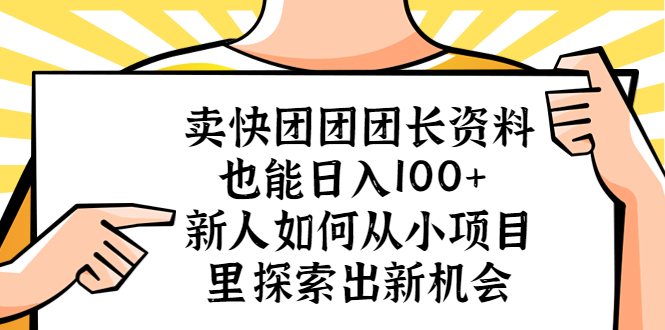 【副业项目5619期】卖快团团团长资料也能日入100+ 新人如何从小项目里探索出新机会-荔枝网络