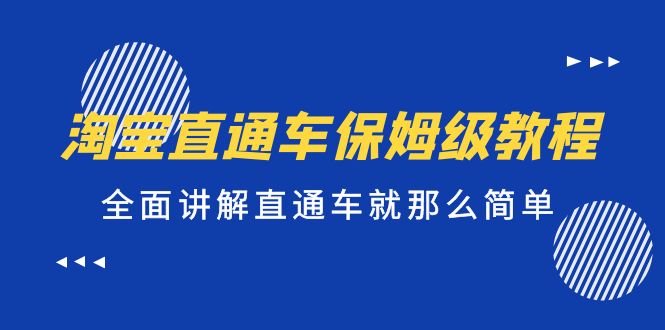 【副业项目5451期】淘宝直通车保姆级教程，全面讲解直通车就那么简单！-荔枝网络