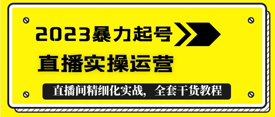 【副业项目5568期】2023暴力起号+直播实操运营，全套直播间精细化实战，全套干货教程-荔枝网络