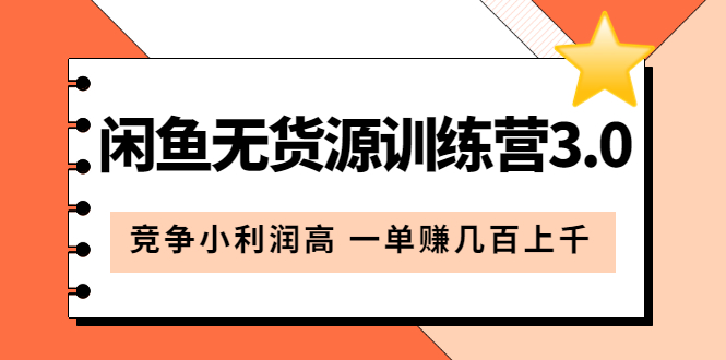 【副业项目5864期】闲鱼无货源训练营3.0：竞争小利润高 一单赚几百上千（教程+手册）第3次更新-荔枝网络