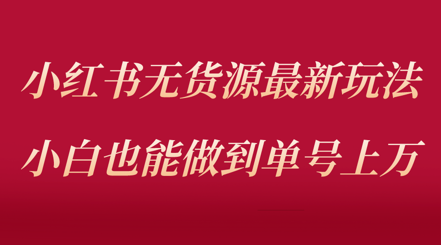 【副业项目5715期】小红书无货源最新螺旋起号玩法，电商小白也能做到单号上万（收费3980）-荔枝网络