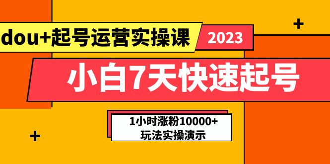 【副业项目5906期】小白7天快速起号：dou+起号运营实操课，实战1小时涨粉10000+玩法演示-荔枝网络