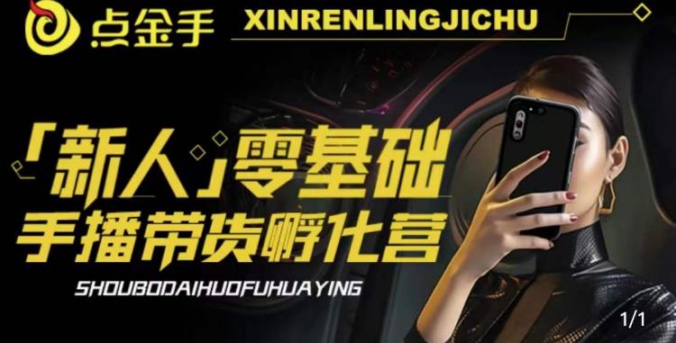 【副业项目6097期】2023点金手·新人零基础手播带货孵化营：账号运营篇+主播话术篇+数据流量篇等-荔枝网络
