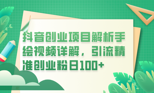 【副业项目6175期】抖音创业项目解析手绘视频详解，引流精准创业粉日100+-荔枝网络