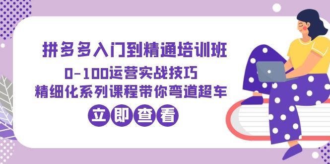 【副业项目6297期】2023拼多多入门到精通培训班：0-100运营实战技巧 精细化系列课带你弯道超车-荔枝网络