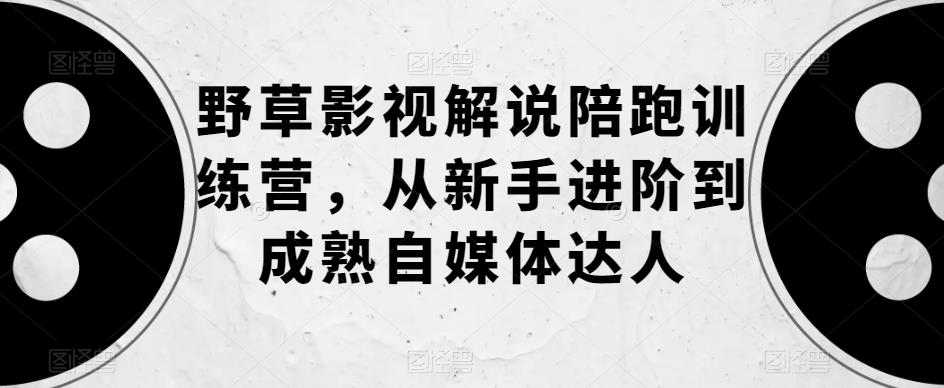 【副业项目6152期】野草影视解说陪跑训练营，从新手进阶到成熟自媒体达人-荔枝网络