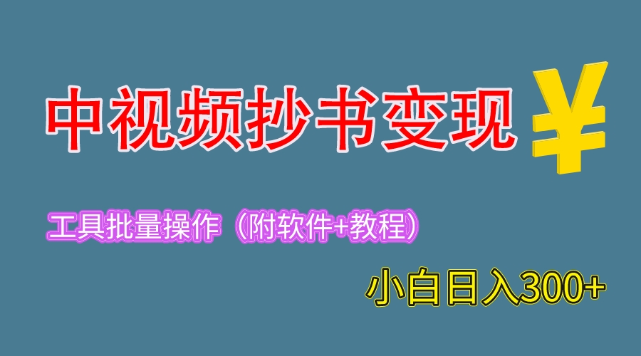【副业项目6300期】2023中视频抄书变现（附工具+教程），一天300+，特别适合新手操作的副业-荔枝网络