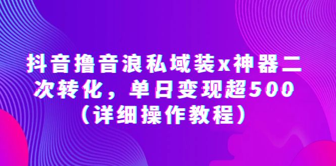 【副业项目6229期】抖音撸音浪私域装x神器二次转化，单日变现超500（详细操作教程）-荔枝网络