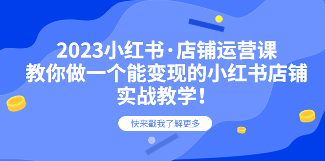 【副业项目6156期】2023小红书·店铺运营课，教你做一个能变现的小红书店铺，20节-实战教学-荔枝网络